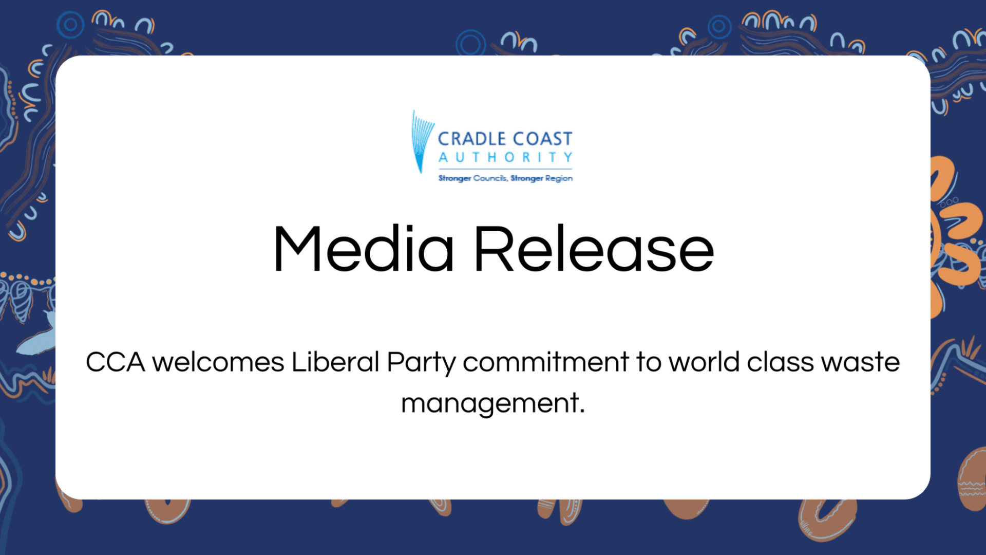 CCA welcomes Liberal Party commitment to world class waste management